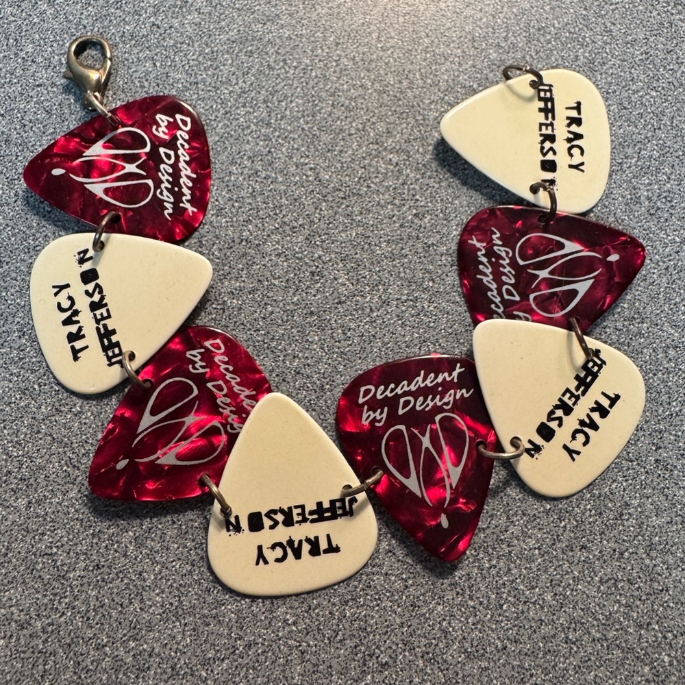 Vintage Guitar Pick Bracelet- for the music enthusiast.